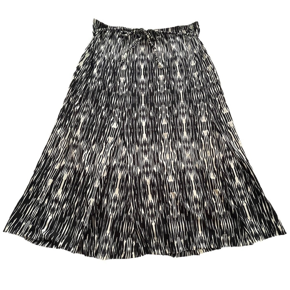 JM Collection Skirt Womens Large Animal Print Flare Stretch Midi Comfort Casual
